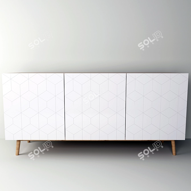 Contemporary Cubik Buffet 3D model image 1