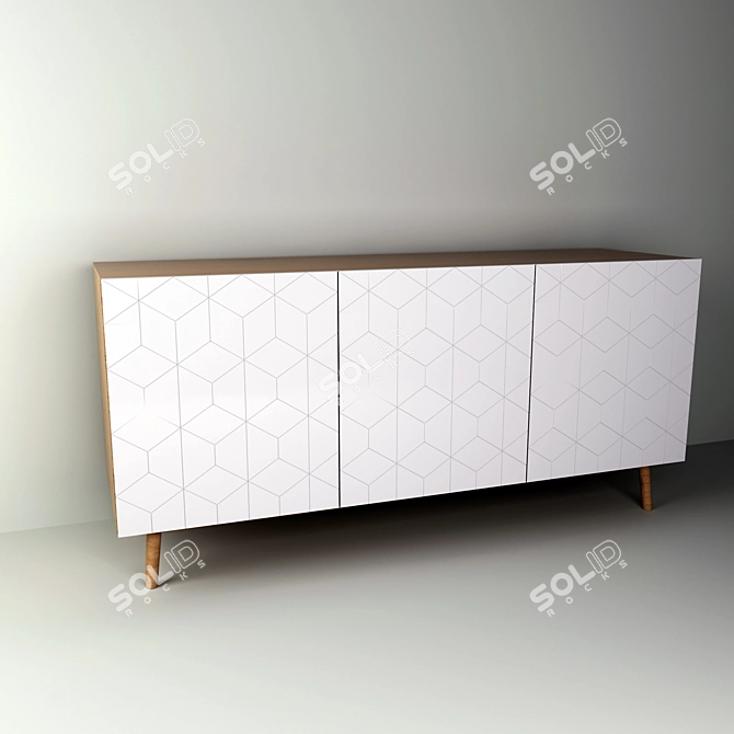 Contemporary Cubik Buffet 3D model image 2