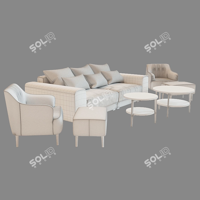 Elegant HOMSTER Furniture Set 3D model image 3