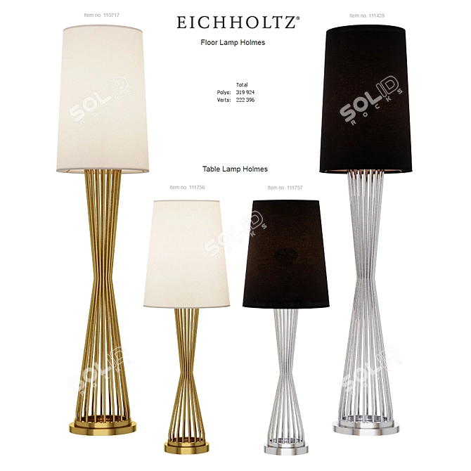 EICHHOLTZ Holmes Floor and Table Lamp Set 3D model image 1