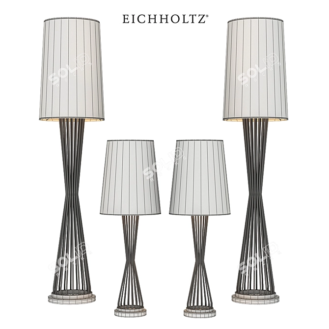 EICHHOLTZ Holmes Floor and Table Lamp Set 3D model image 2