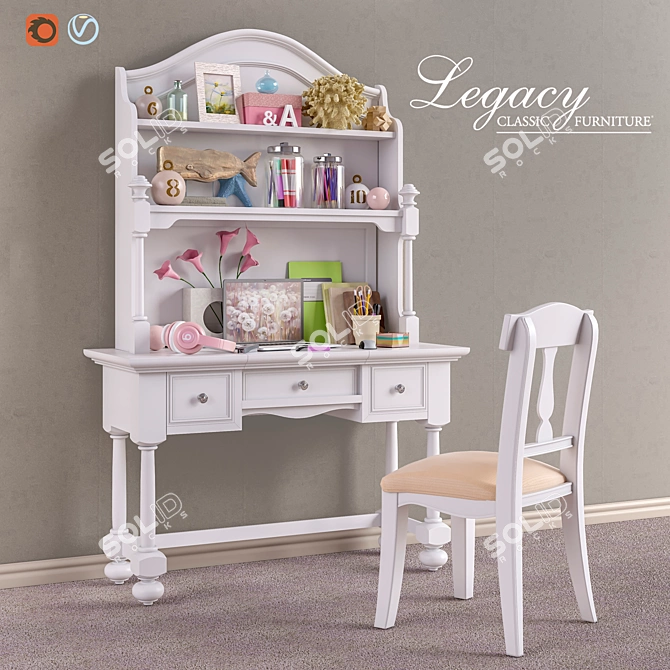 Classic Legacy Furniture Set with Accessories and Decor 3D model image 1