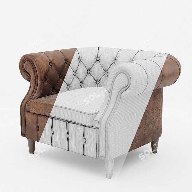 Chic "Chelsea" DLS Armchair & Sofa 3D model image 2