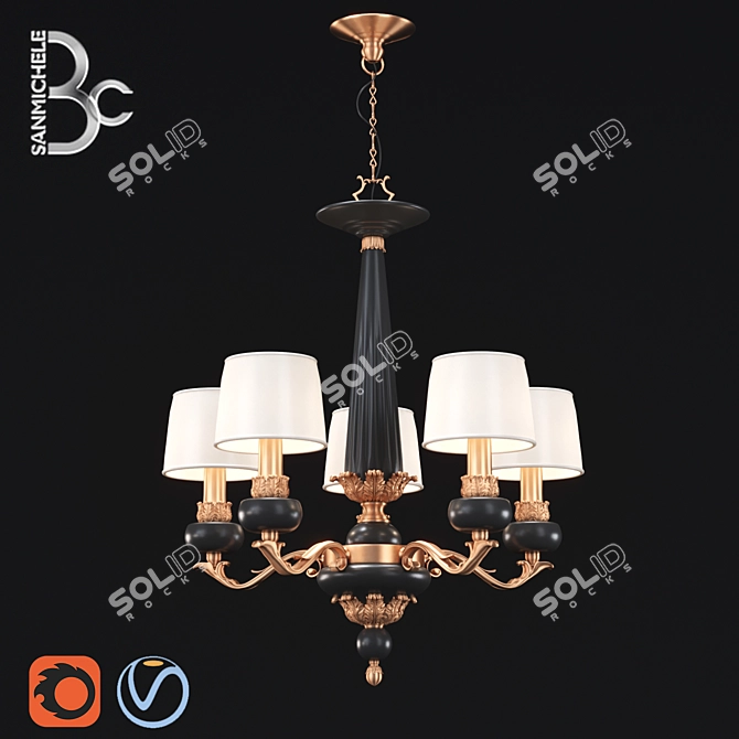 Elegant San Michele Chandelier 3D model image 1