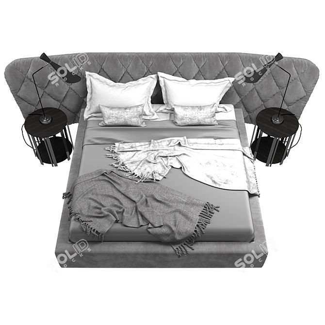 Elegant Casamilano Royale Bed Set 3D model image 2