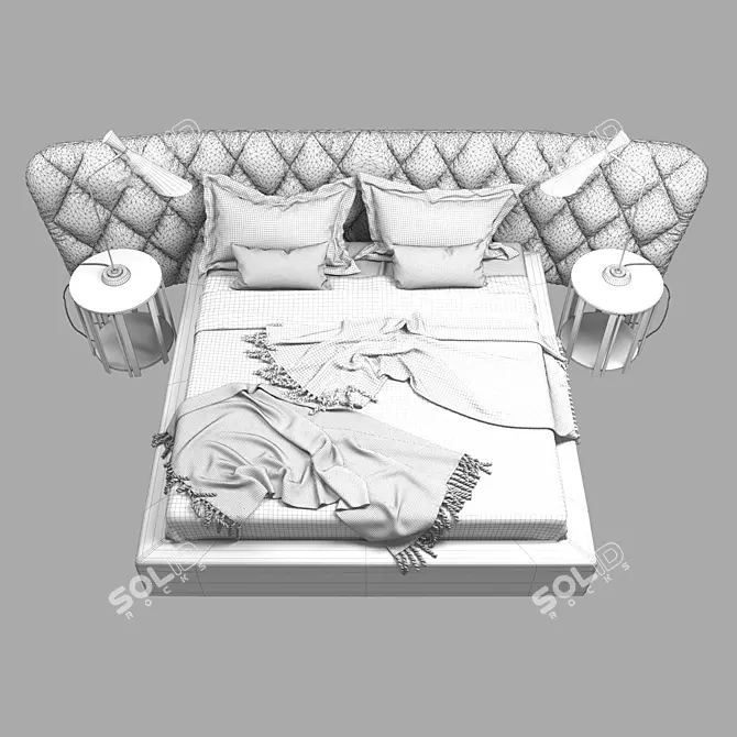 Elegant Casamilano Royale Bed Set 3D model image 3