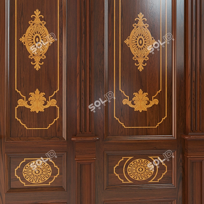 Wooden Panel Set 3D model image 2