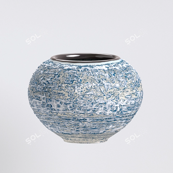 Black Lustre Ceramic Vase 3D model image 1