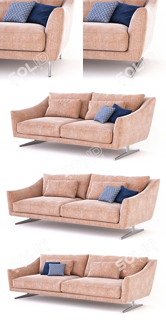 Sleek Skid Dining Table 3D model image 2