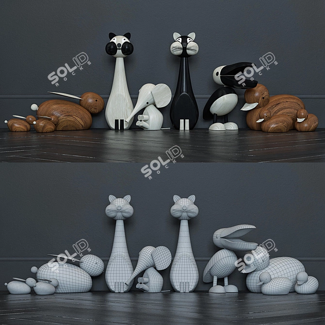 Inspired Wooden Toys by Lucie Kaas 3D model image 2