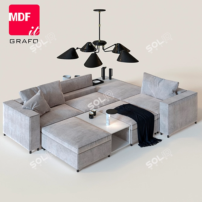 Modular Grafo Sofa by MDF Italia: Versatile and Stylish 3D model image 1