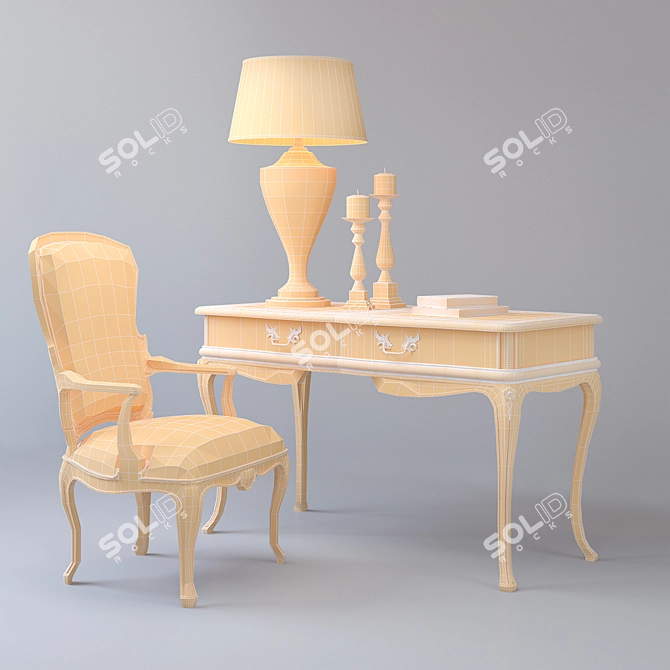 Elegant Tosconova Canova Desk + Chair Set 3D model image 2
