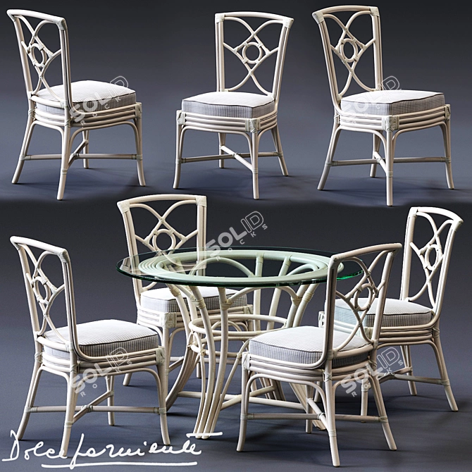Luxury Dolcefarniente ORTENSIA Chair & IRENE Table 3D model image 1
