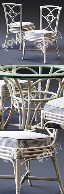 Luxury Dolcefarniente ORTENSIA Chair & IRENE Table 3D model image 2