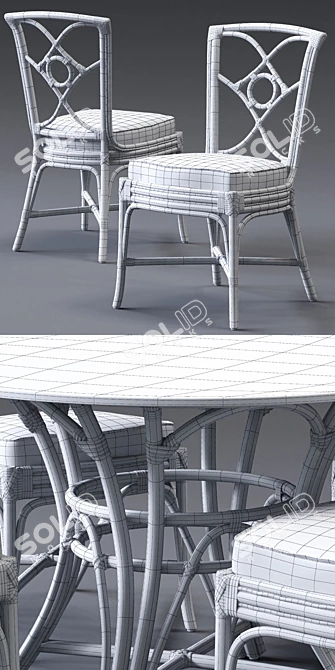 Luxury Dolcefarniente ORTENSIA Chair & IRENE Table 3D model image 3