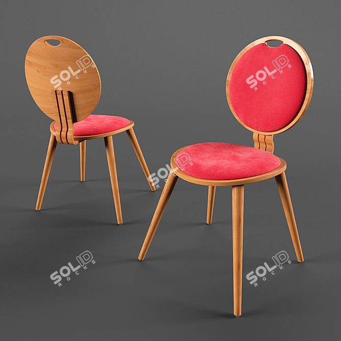 Bamboo Kitchen Table Set 3D model image 2