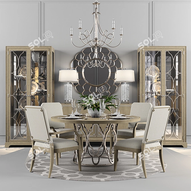 Savoy Place Luxury Dining Set 3D model image 1