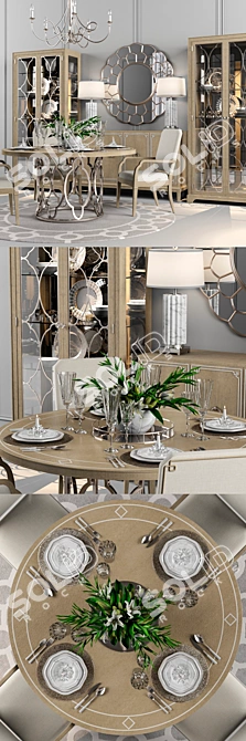 Savoy Place Luxury Dining Set 3D model image 2