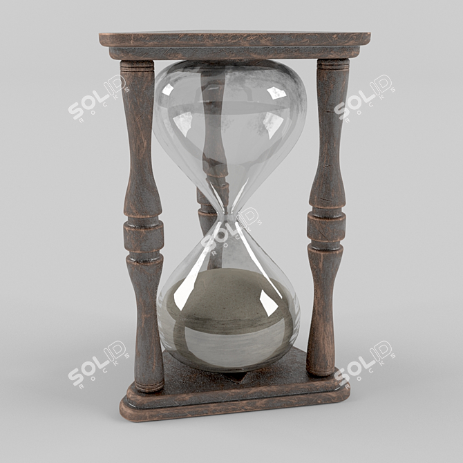 Vintage Bronze Sand Timer 3D model image 1