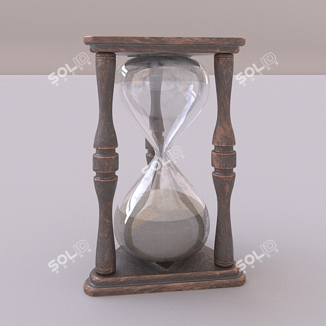 Vintage Bronze Sand Timer 3D model image 2