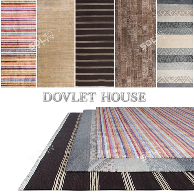 DOVLET HOUSE Carpets 5pc Set 3D model image 1