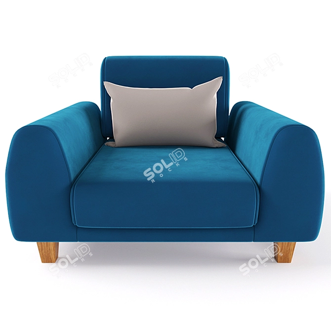 Stylish Amsterdam Armchair 3D model image 2