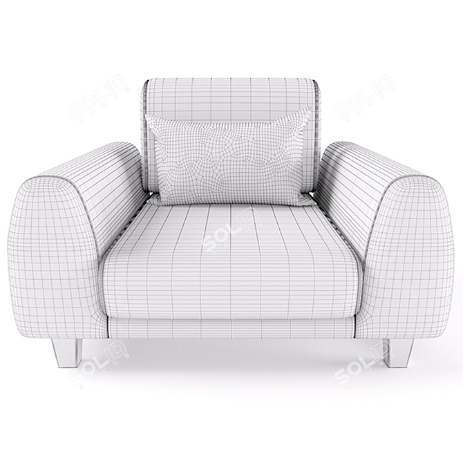 Stylish Amsterdam Armchair 3D model image 3