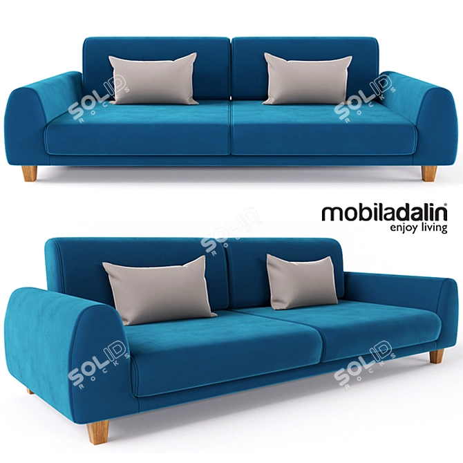 Amsterdam 3-Seater Sofa: Sleek and Stylish 3D model image 1