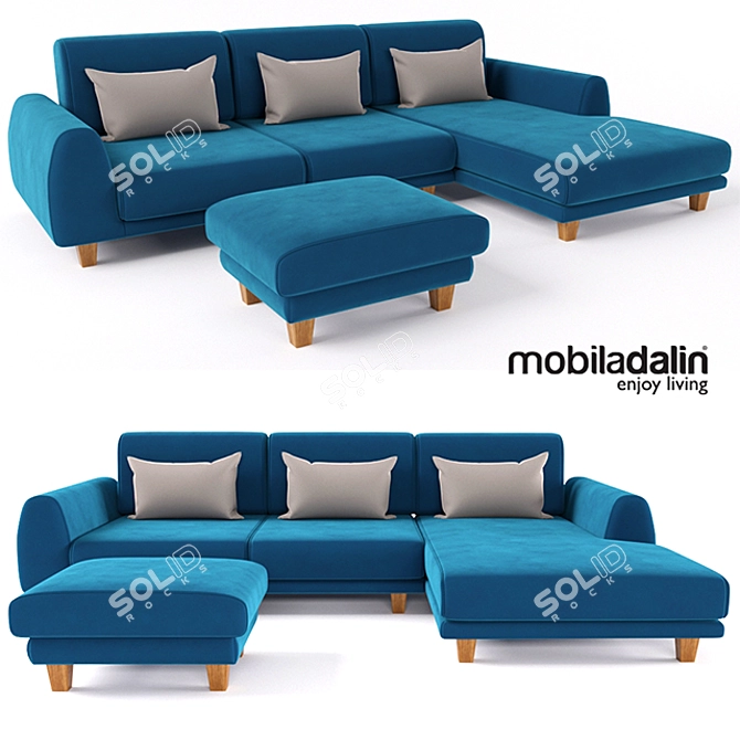 Amsterdam Corner Sofa & Banquet: Stylish & Spacious 3D model image 1