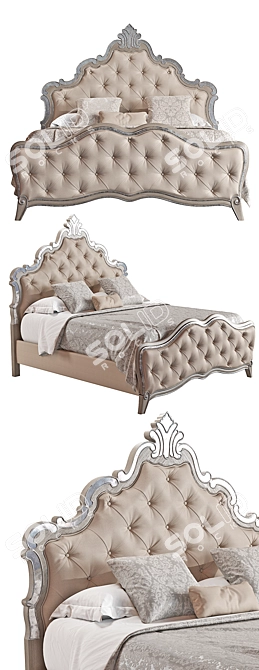 Luxurious Sanctuary King Panel Bed 3D model image 2