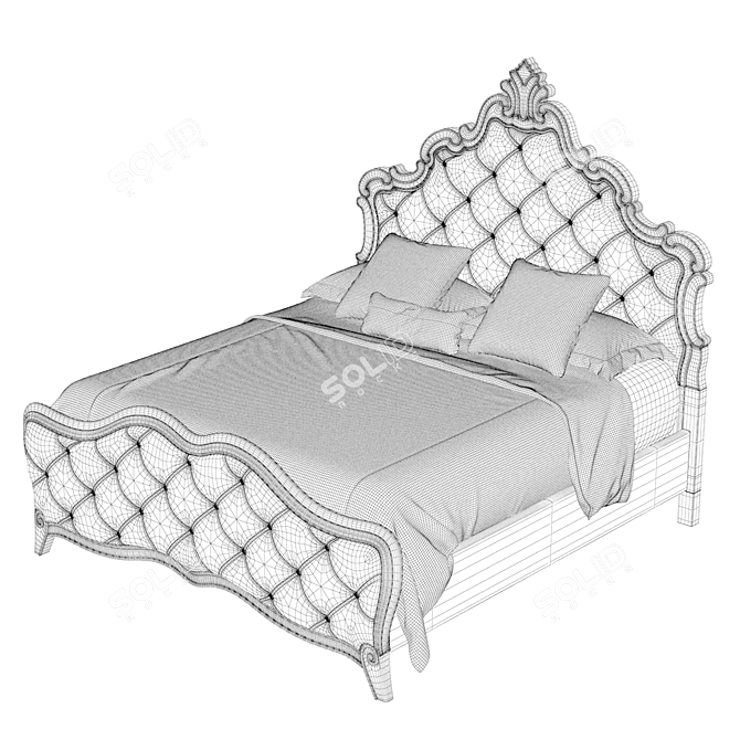 Luxurious Sanctuary King Panel Bed 3D model image 3