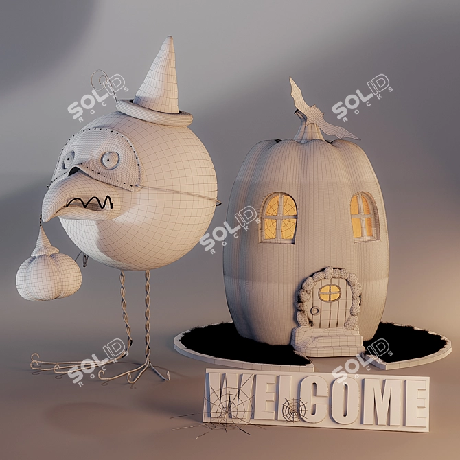 Spooky Halloween Decor Set 3D model image 3