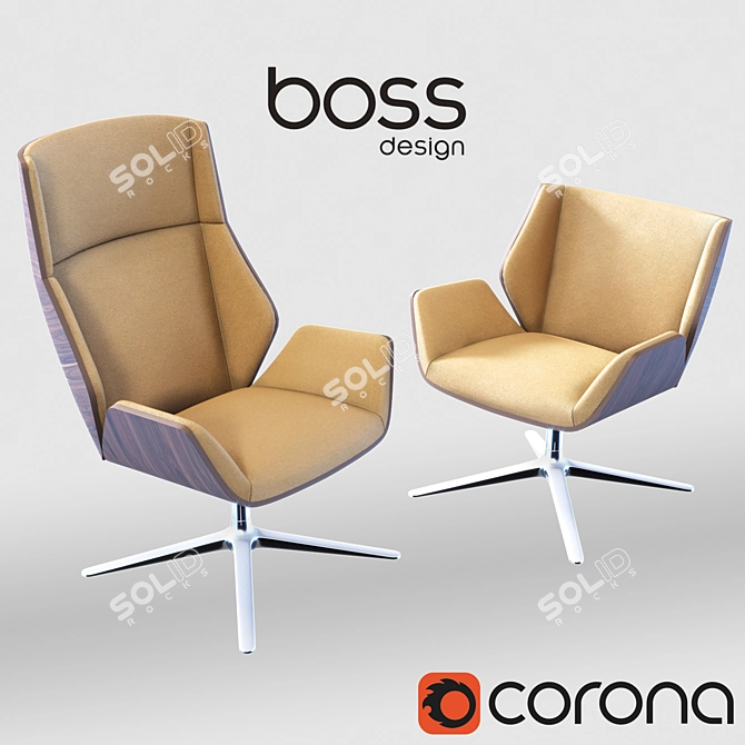 Boss Design Kruze Lounge: Stylish Armchairs 3D model image 1