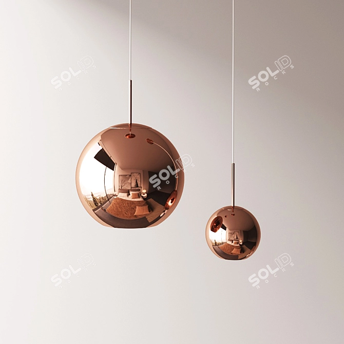 Copper Round Pendant by Tom Dixon 3D model image 1