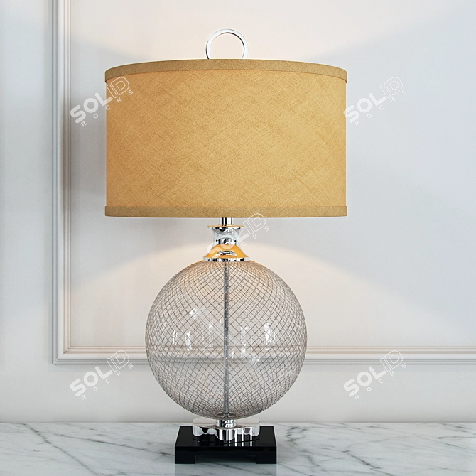 Catalan Polished Nickel Cage Table Lamp 3D model image 1