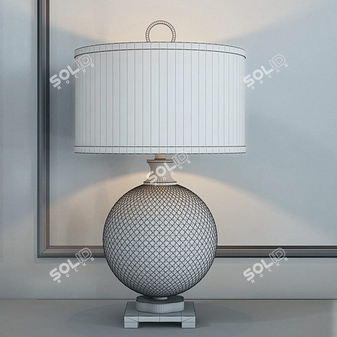 Catalan Polished Nickel Cage Table Lamp 3D model image 2