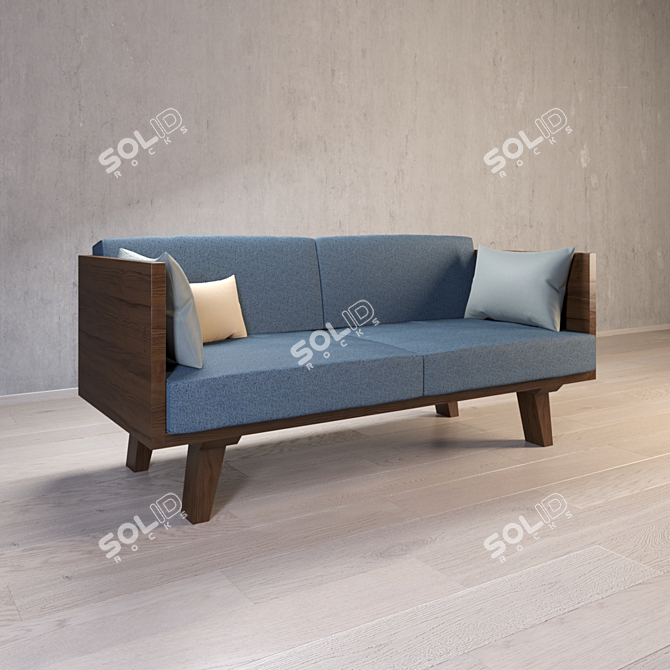 Juno Solid Wood Sofa 3D model image 1