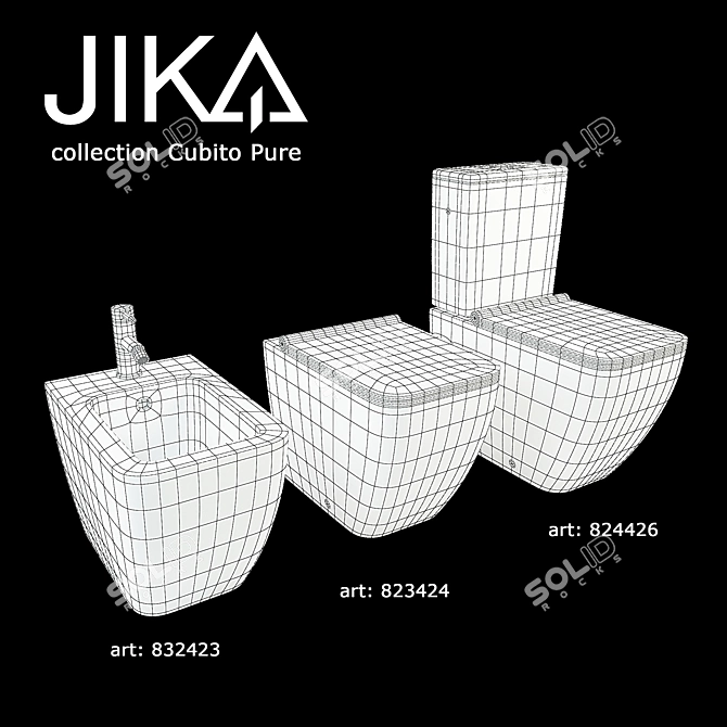 JIKA Cubito Pure Floorstanding WC+BIDET 3D model image 2