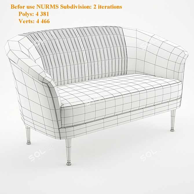 Lupino Twin Seat Sofa: Elegant Comfort 3D model image 3