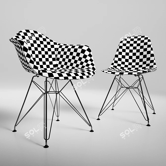 LOFTdesigne Eames Chairs Replica - Model 3565 & 3566 3D model image 2