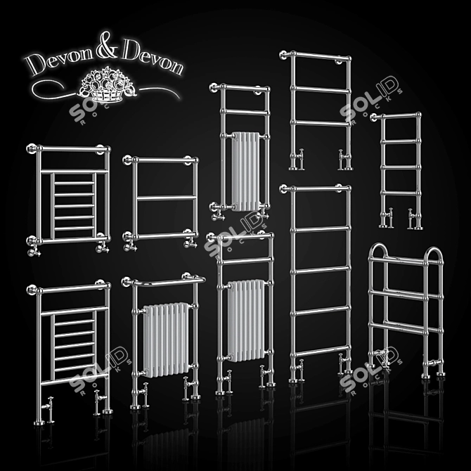Luxury Towel Warmers Set - Devon Devon 3D model image 1