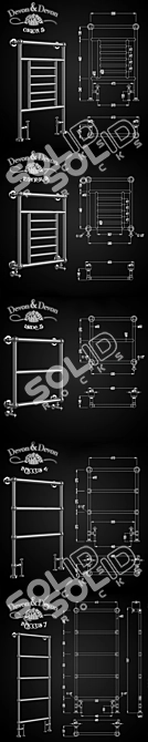 Luxury Towel Warmers Set - Devon Devon 3D model image 2