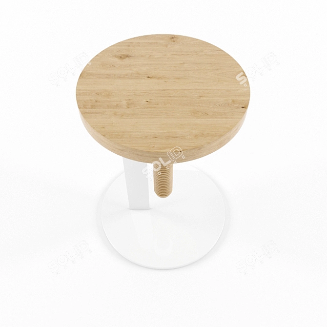 Carlo Contin Low Stool: Sleek Design for Modern Spaces 3D model image 3