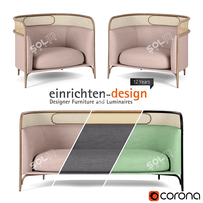 Targa Lounge: Stylish Armchair and Sofa 3D model image 1