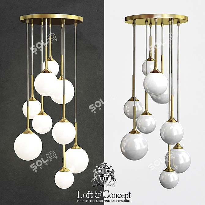 Whitney Chandelier: Elegant Loft Lighting 3D model image 1