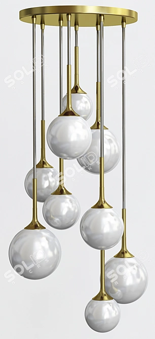 Whitney Chandelier: Elegant Loft Lighting 3D model image 2