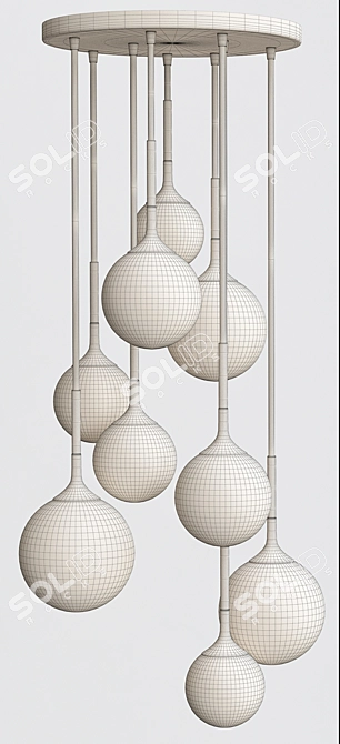 Whitney Chandelier: Elegant Loft Lighting 3D model image 3