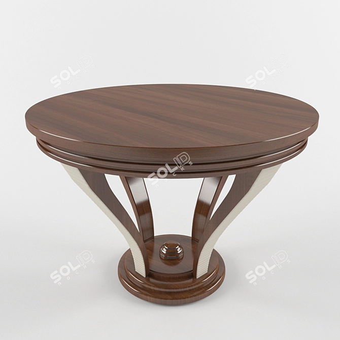 Rustic Wooden Coffee Table 3D model image 1