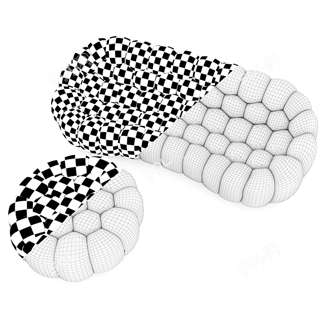 Roche Bobois Bubble Curved Sofa Set 3D model image 3