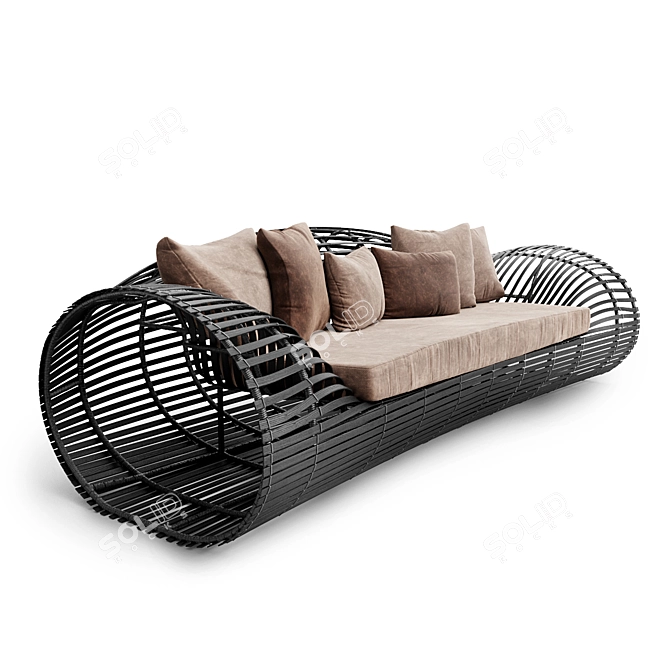 Elegant Kenneth Cobonpue Lolah Sofa 3D model image 2